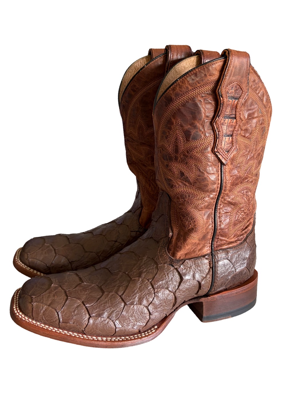 Double H Cattle Baron Exotic Leather Western Boots Men’s Size 9.5d